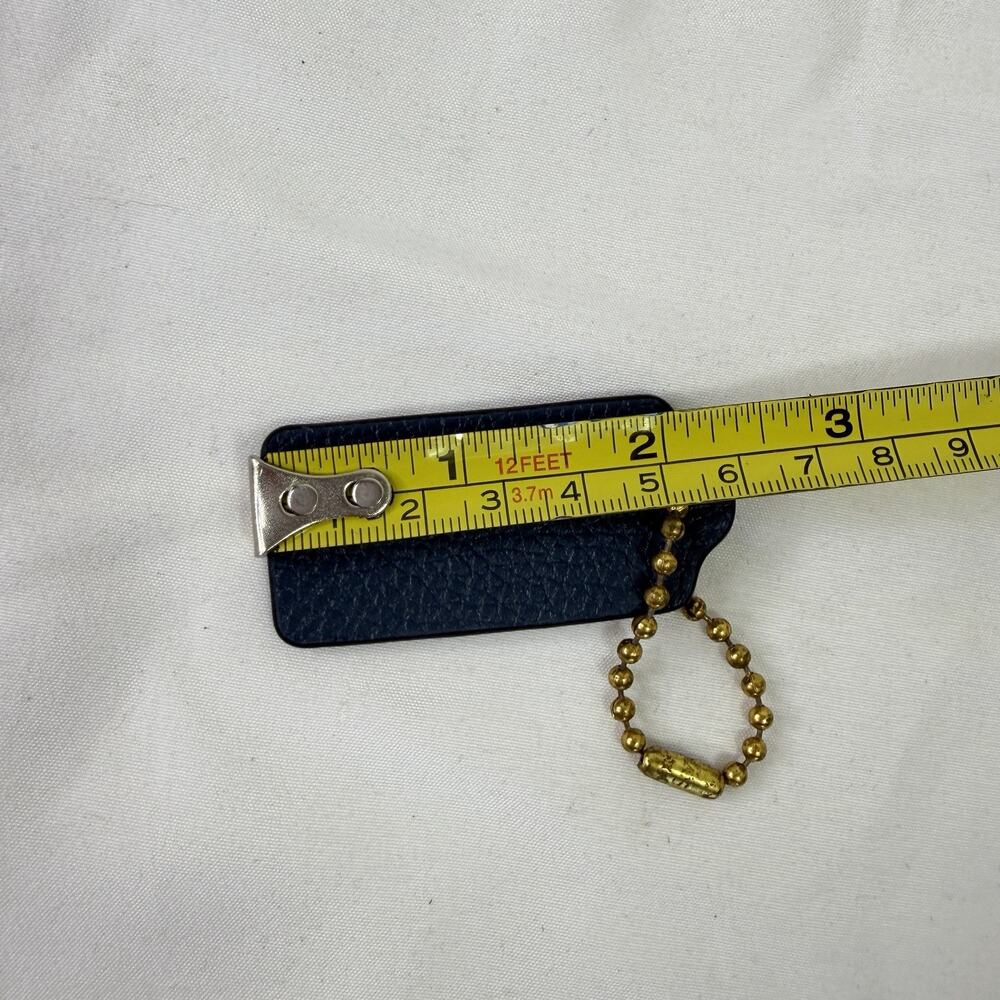 Coach Logo Blue Keychain Fob Hang tag pebble leather, classic - Picture 3 of 4